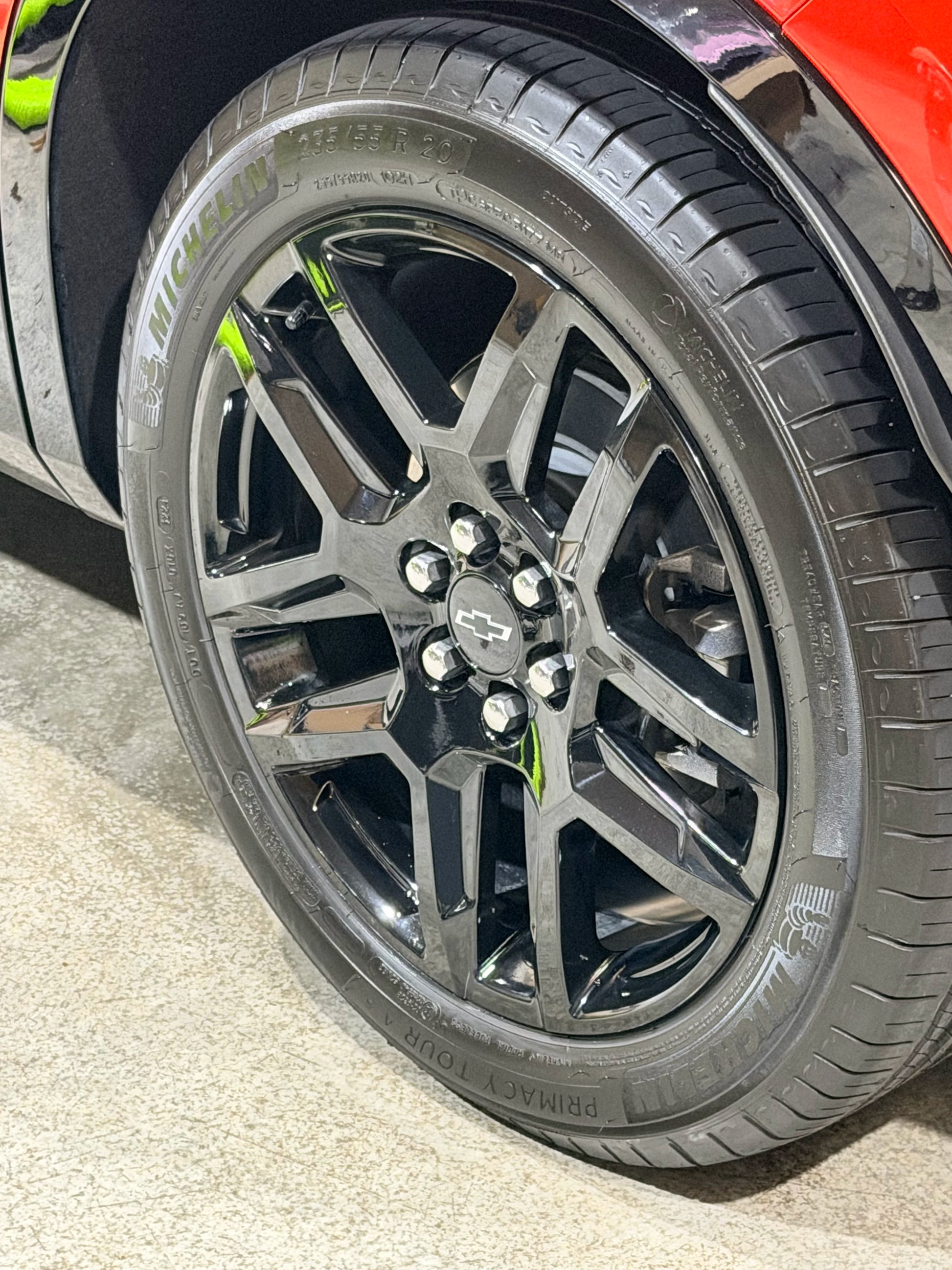 shiny wheel and shiny tire